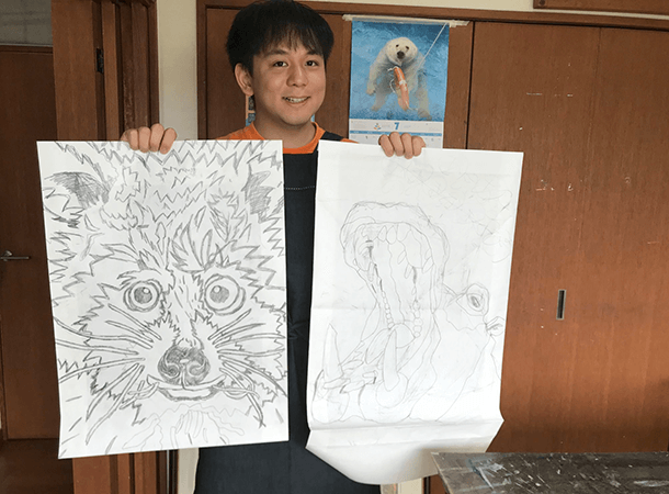 石村嘉成 オフィシャルサイト » 次に彫る版木の下絵を描きました。