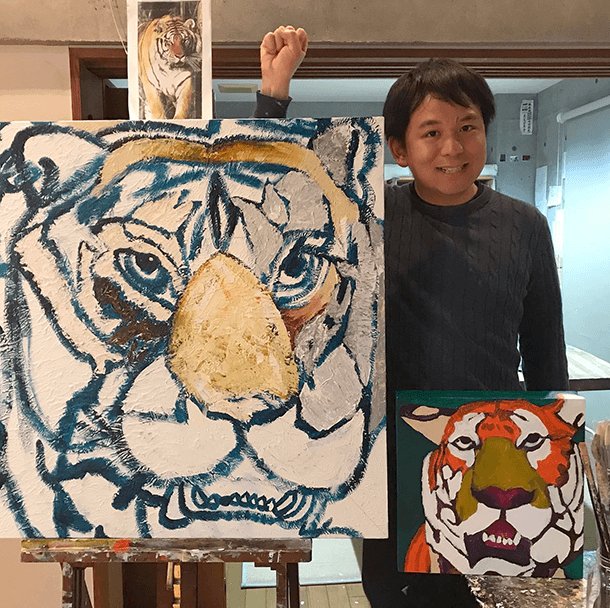 トラを2枚描き始めました。