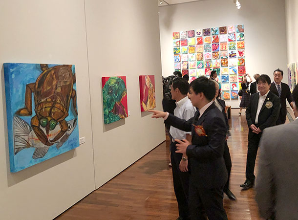 個展の開催式と特別鑑賞会をしました!!