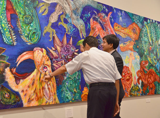 個展の開催式と特別鑑賞会をしました!!