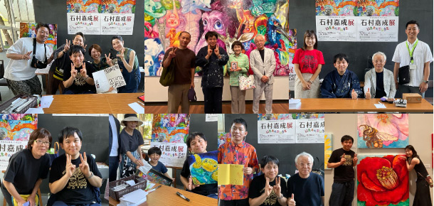 個展2日目「もぎたてテレビ」で生中継もありました。