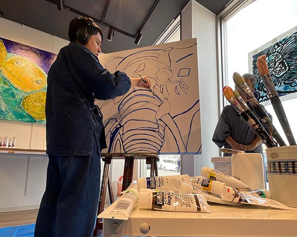 初めてライブペインティングに挑戦