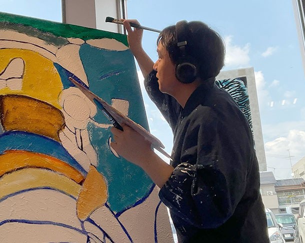 初めてライブペインティングに挑戦