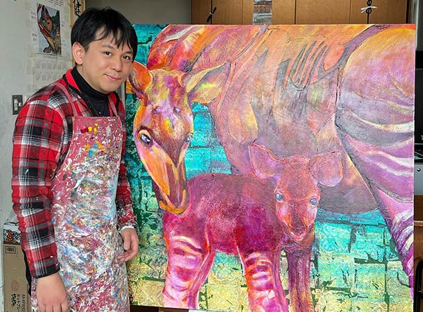 オカピの親子 つづき