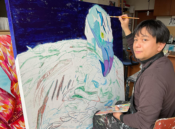 新しいフラミンゴを描き始めました。