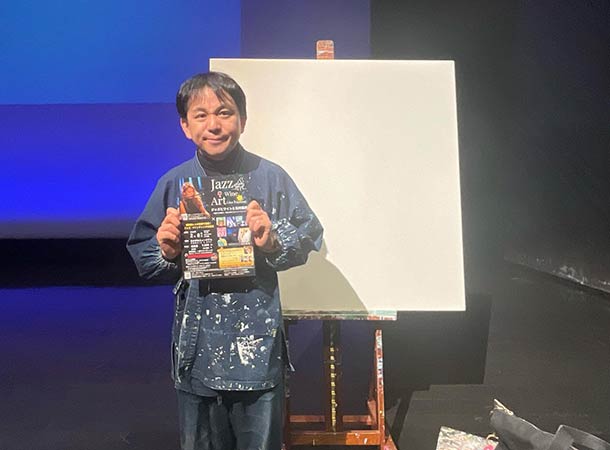 2月8日「ジャズとワインと石村嘉成」ステージの下見